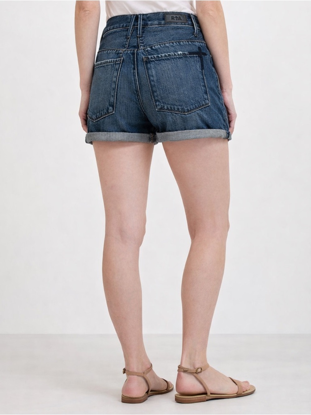 RtA Pierce Shorts Women's Small‎ Blue 100% Cotton Cuffed Denim Casual Summer